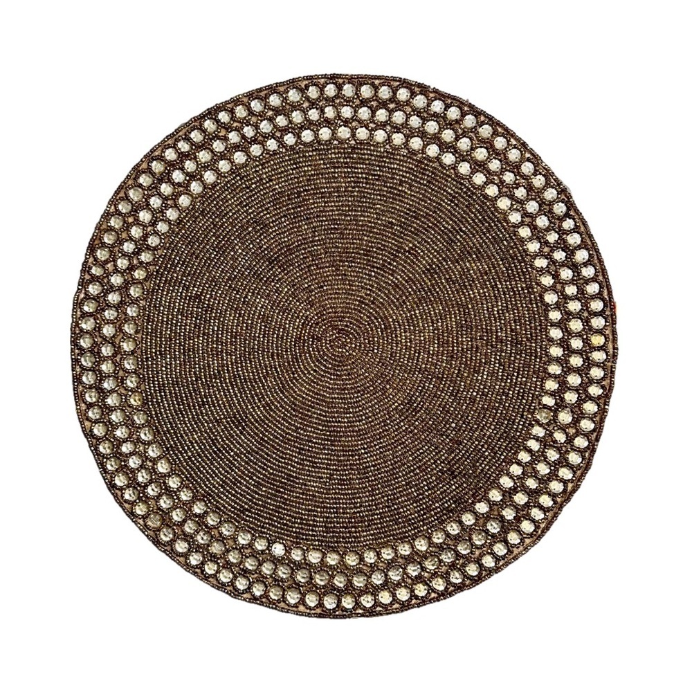 Luxe Habitat Holiday Collection 14” Gold Beaded Charger